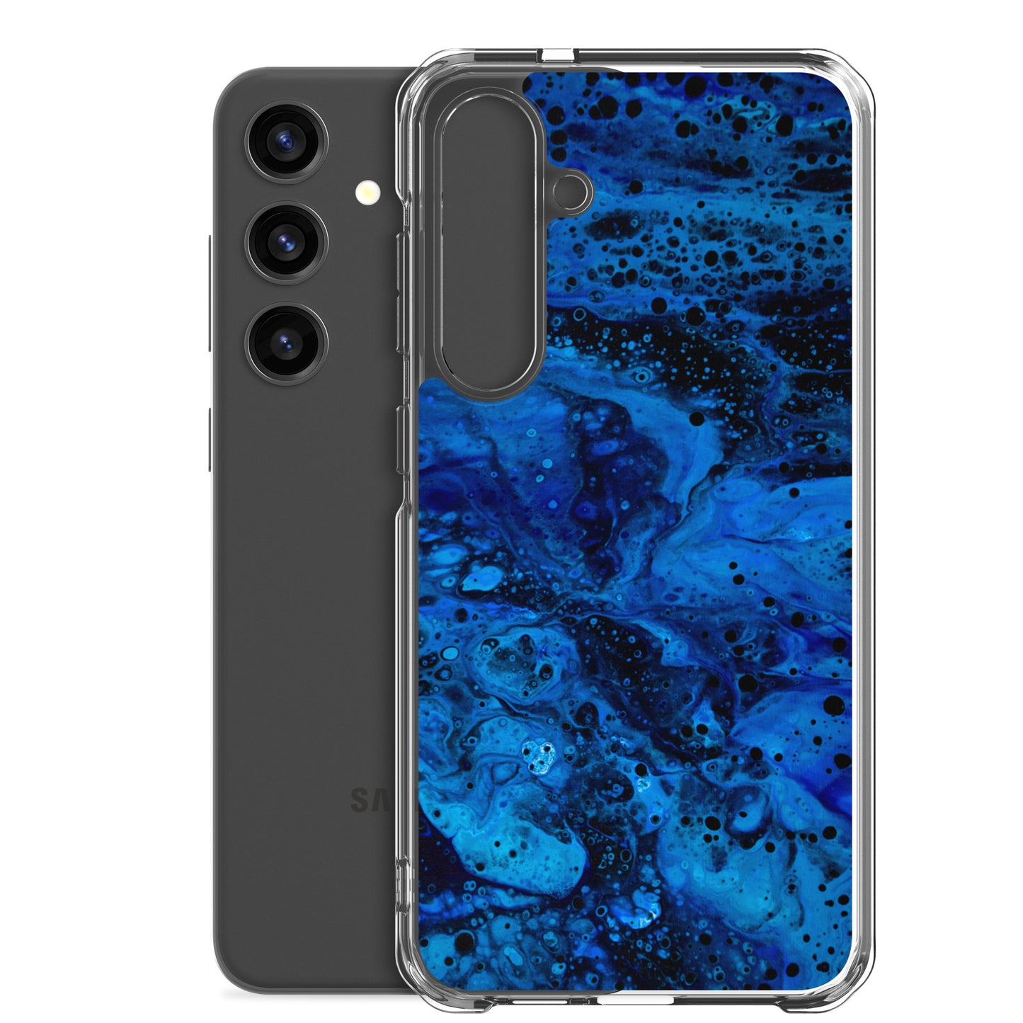 NightOwl Studio Custom Phone Case Compatible with Samsung Galaxy, Slim Cover for Wireless Charging, Drop and Scratch Resistant, Blue Abyss