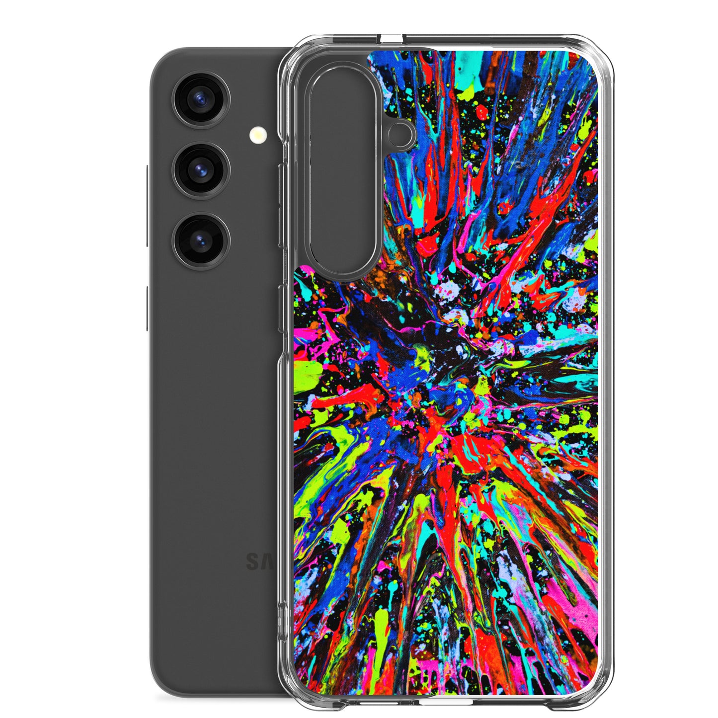 NightOwl Studio Custom Phone Case Compatible with Samsung Galaxy, Slim Cover for Wireless Charging, Drop and Scratch Resistant, Splatter