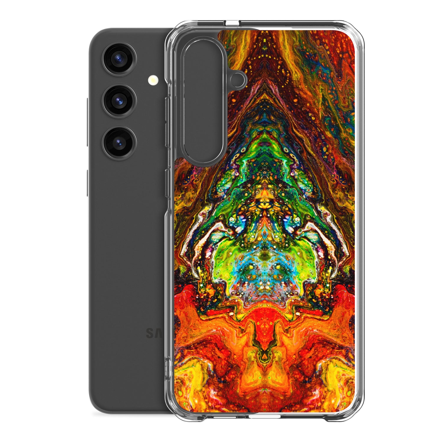 NightOwl Studio Custom Phone Case Compatible with Samsung Galaxy, Slim Cover for Wireless Charging, Drop and Scratch Resistant, Psychedelic Something