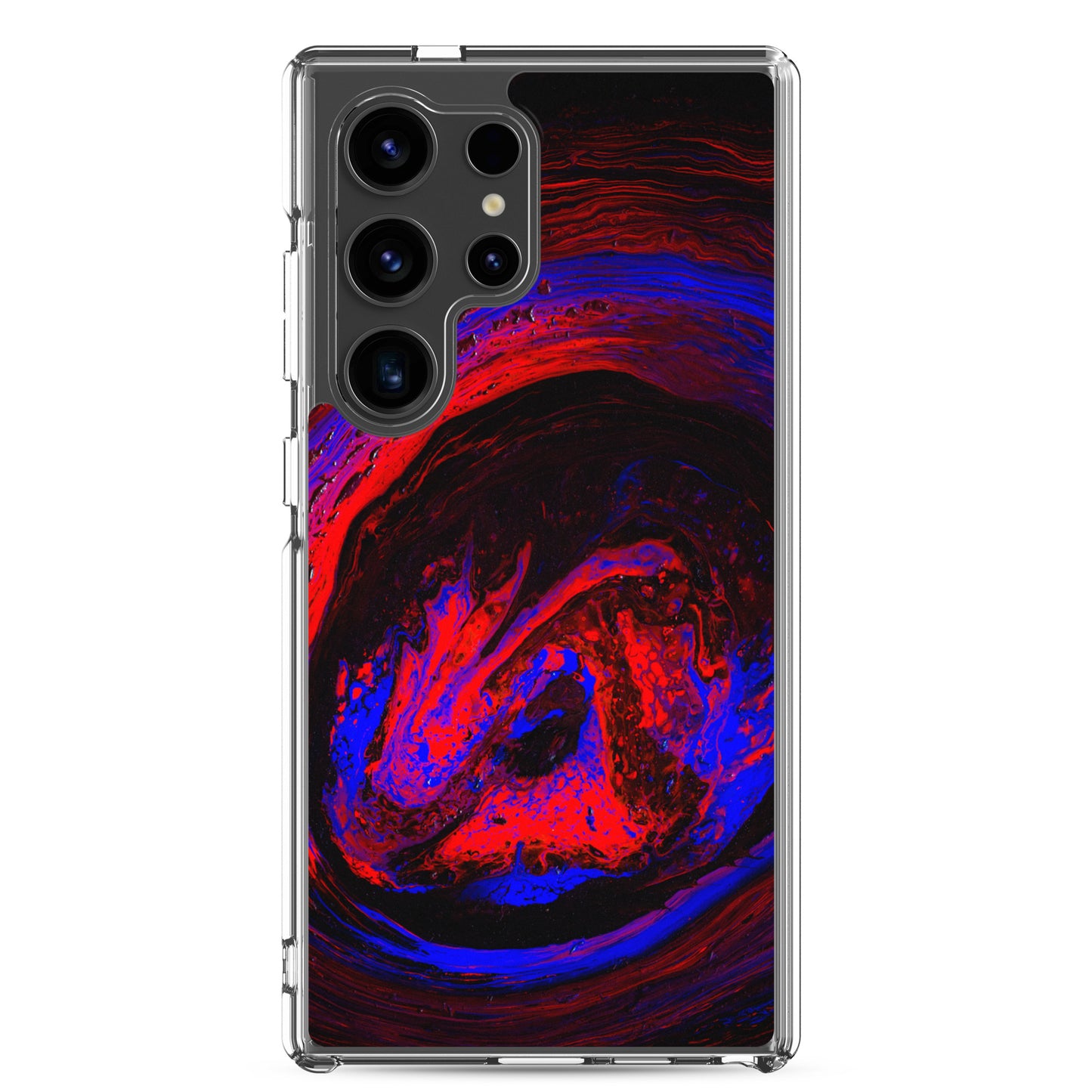 NightOwl Studio Custom Phone Case Compatible with Samsung Galaxy, Slim Cover for Wireless Charging, Drop and Scratch Resistant, Red Vortex