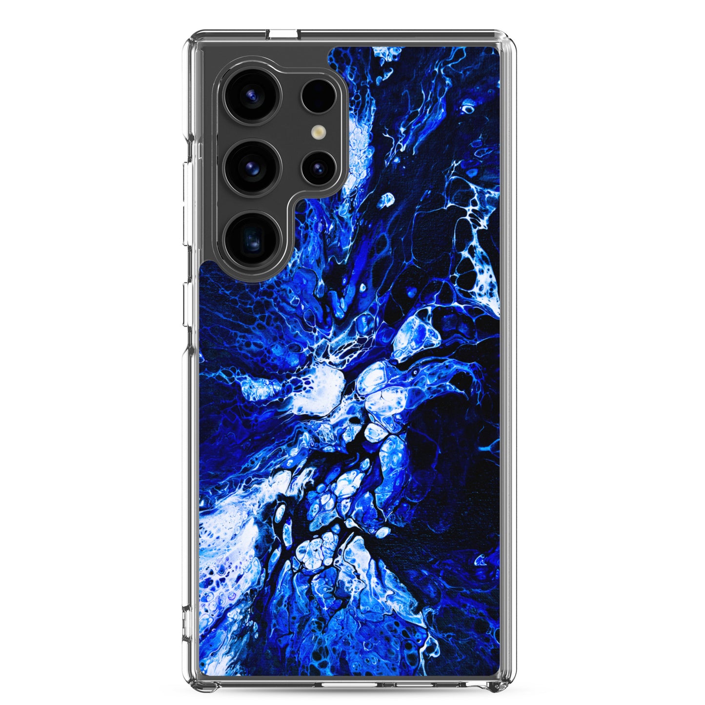 NightOwl Studio Custom Phone Case Compatible with Samsung Galaxy, Slim Cover for Wireless Charging, Drop and Scratch Resistant, Blue Burst