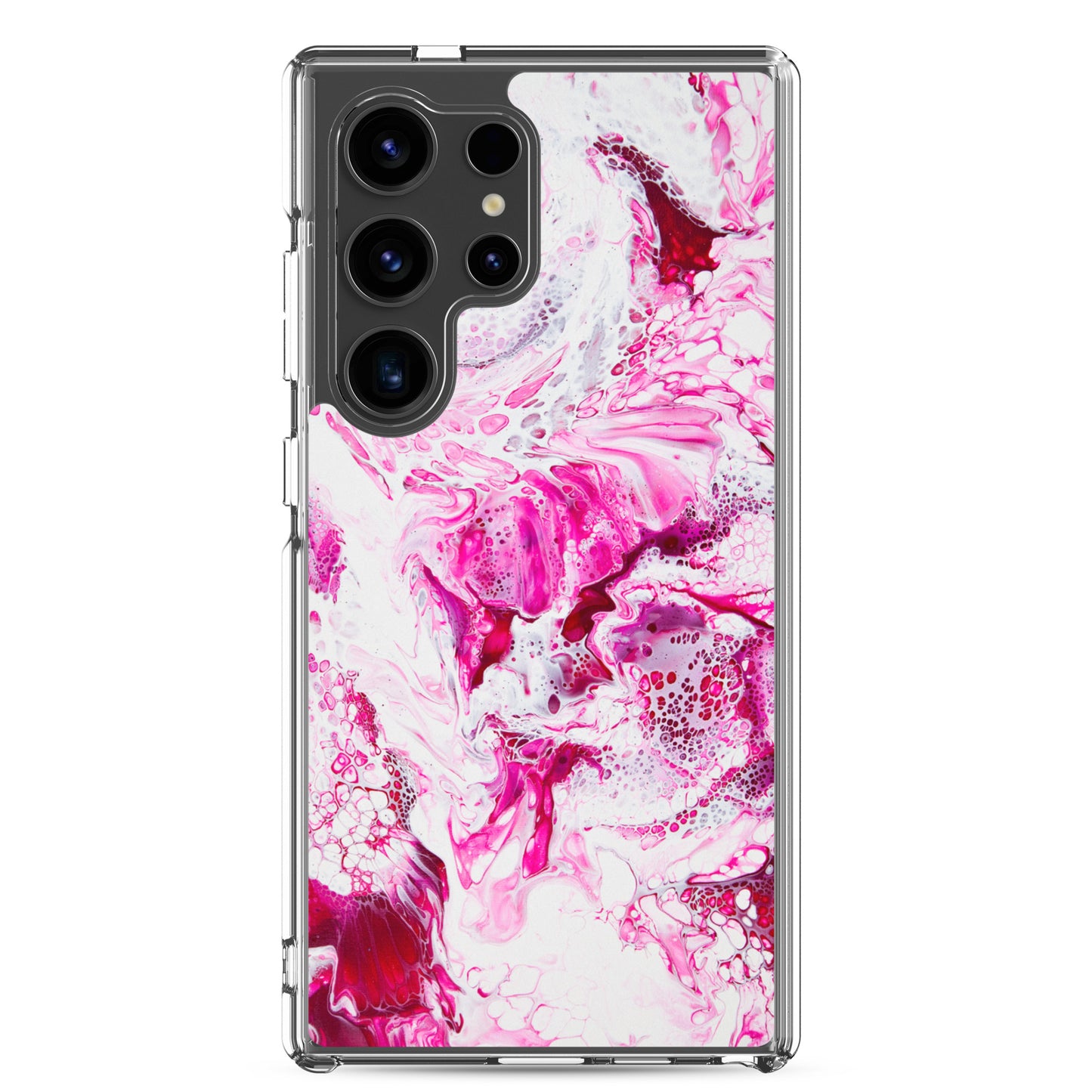 NightOwl Studio Custom Phone Case Compatible with Samsung Galaxy, Slim Cover for Wireless Charging, Drop and Scratch Resistant, Pink Distortion