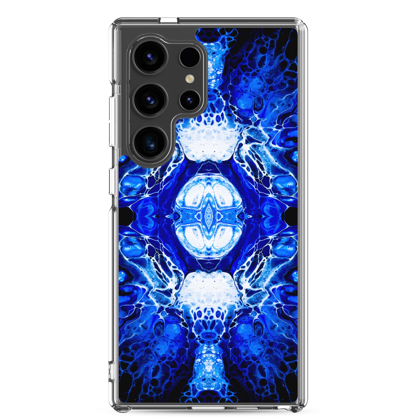 NightOwl Studio Custom Phone Case Compatible with Samsung Galaxy, Slim Cover for Wireless Charging, Drop and Scratch Resistant, Blue Nucleus