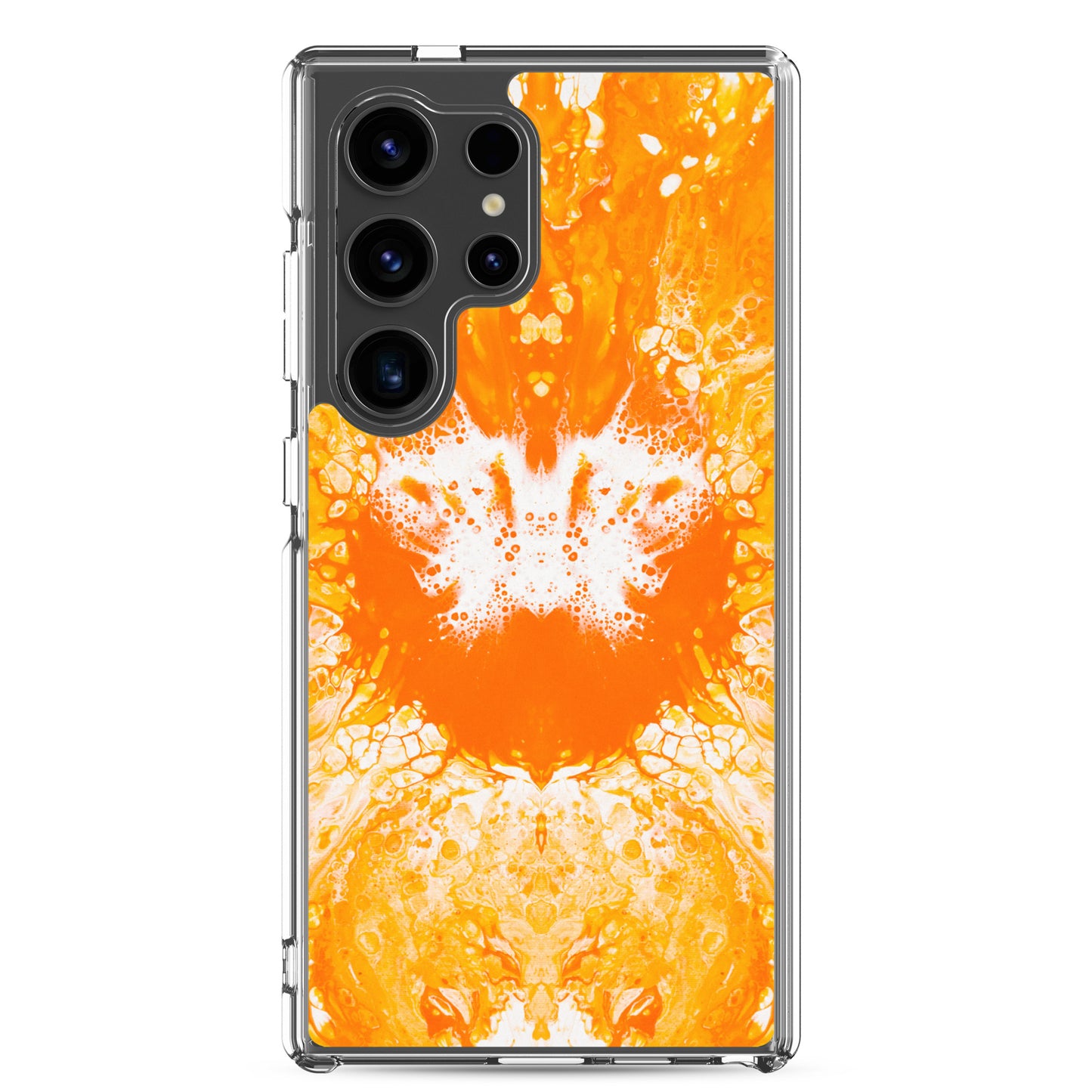 NightOwl Studio Custom Phone Case Compatible with Samsung Galaxy, Slim Cover for Wireless Charging, Drop and Scratch Resistant, Naranja