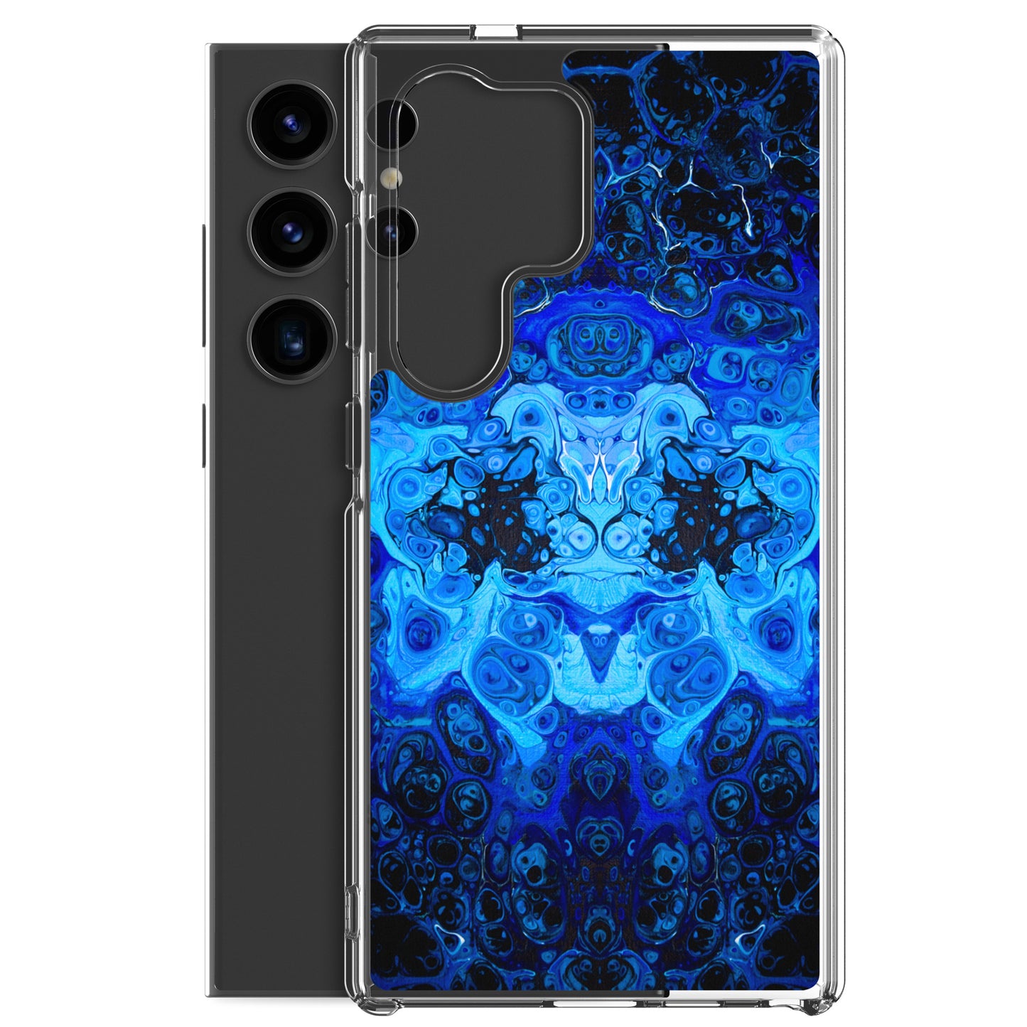 NightOwl Studio Custom Phone Case Compatible with Samsung Galaxy, Slim Cover for Wireless Charging, Drop and Scratch Resistant, Blue Bliss