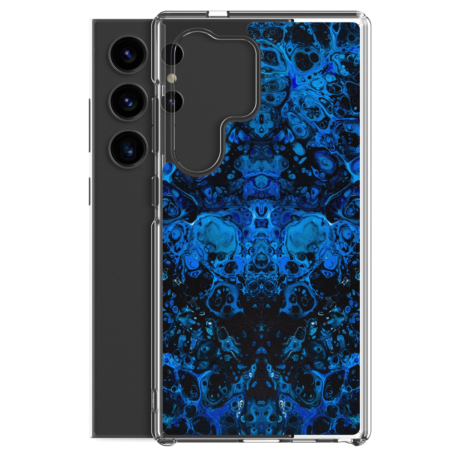 NightOwl Studio Custom Phone Case Compatible with Samsung Galaxy, Slim Cover for Wireless Charging, Drop and Scratch Resistant, Azul