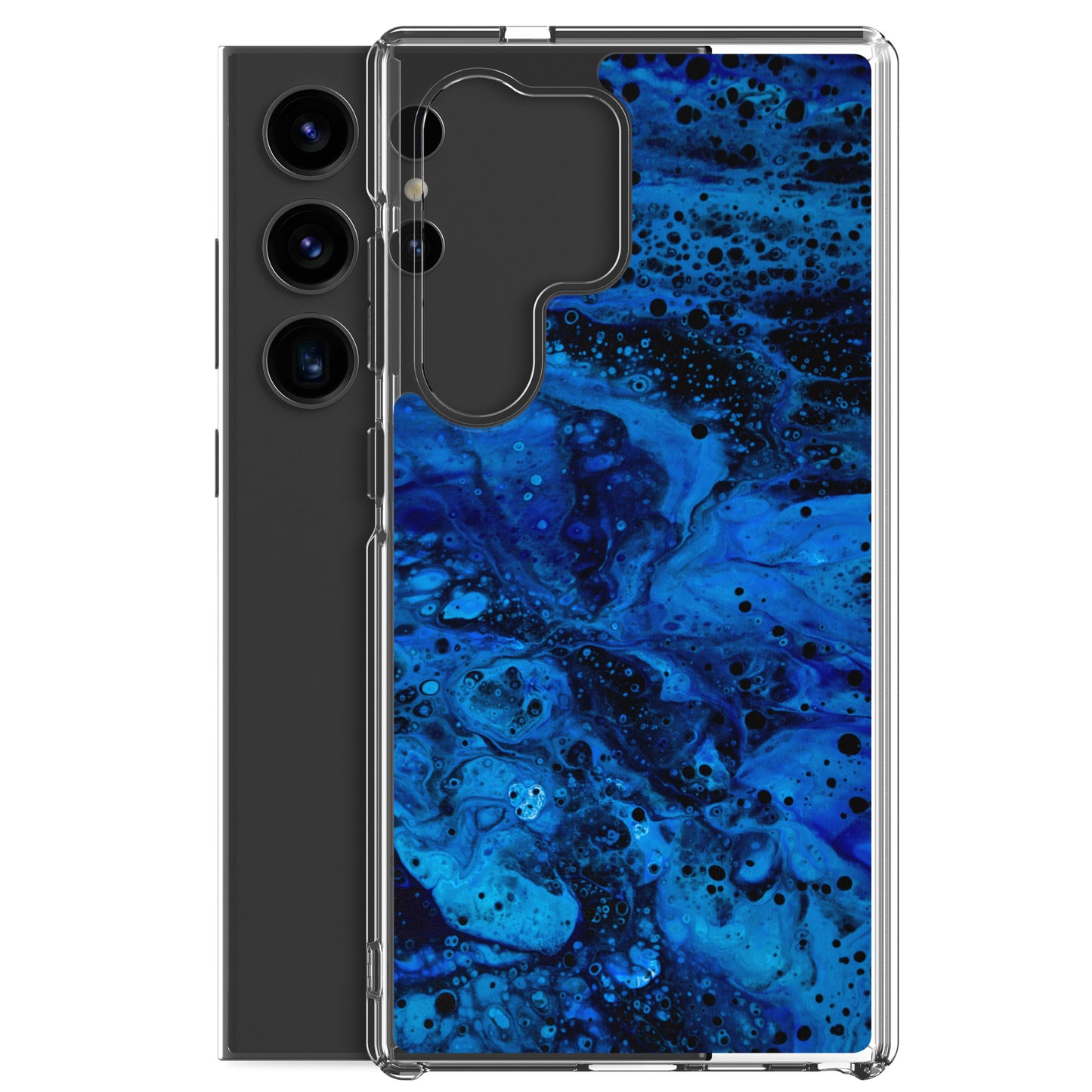 NightOwl Studio Custom Phone Case Compatible with Samsung Galaxy, Slim Cover for Wireless Charging, Drop and Scratch Resistant, Blue Abyss