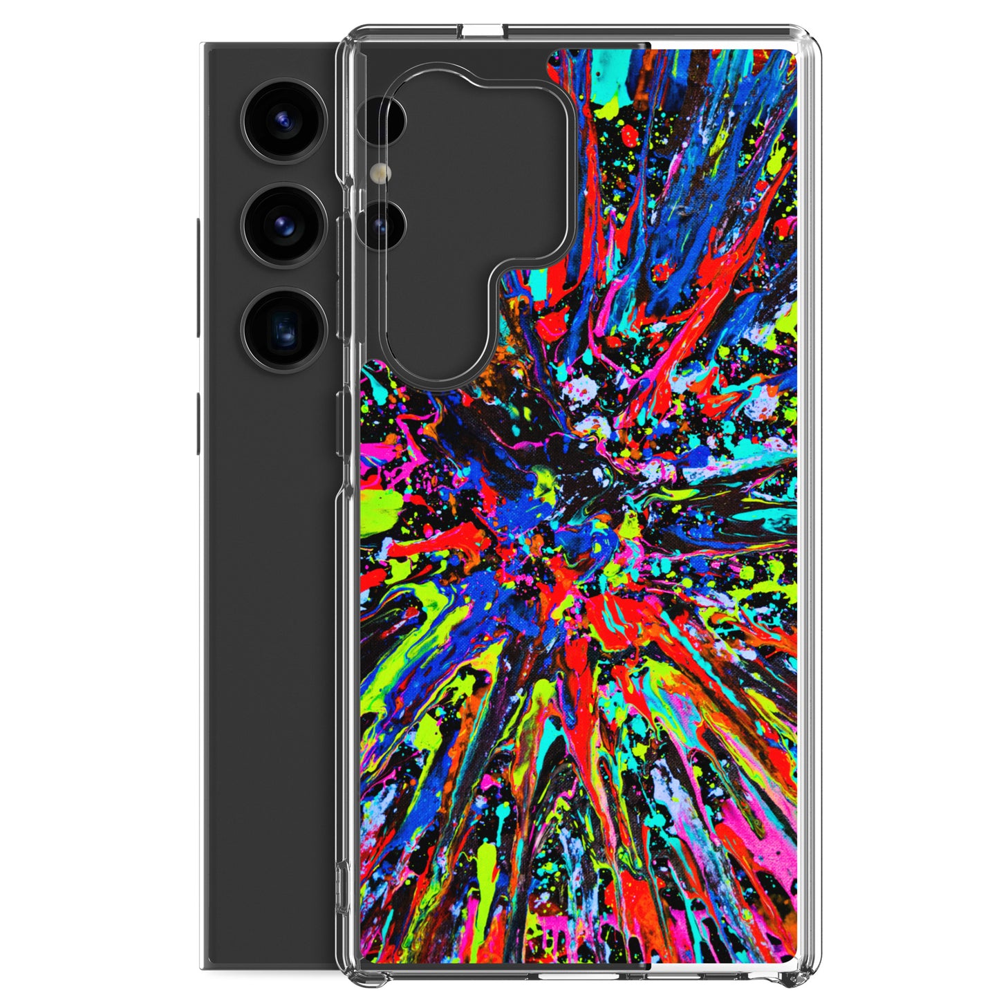 NightOwl Studio Custom Phone Case Compatible with Samsung Galaxy, Slim Cover for Wireless Charging, Drop and Scratch Resistant, Splatter