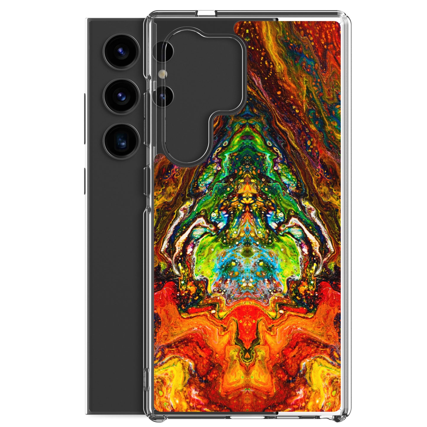 NightOwl Studio Custom Phone Case Compatible with Samsung Galaxy, Slim Cover for Wireless Charging, Drop and Scratch Resistant, Psychedelic Something