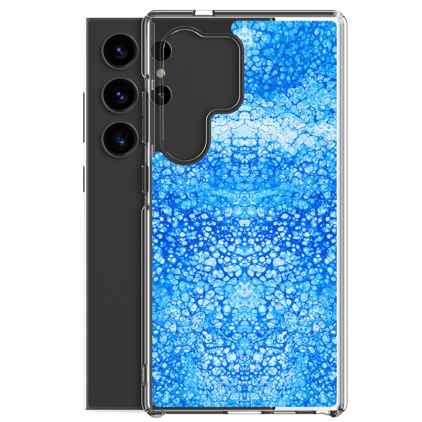 NightOwl Studio Custom Phone Case Compatible with Samsung Galaxy, Slim Cover for Wireless Charging, Drop and Scratch Resistant, Cryptic Blue