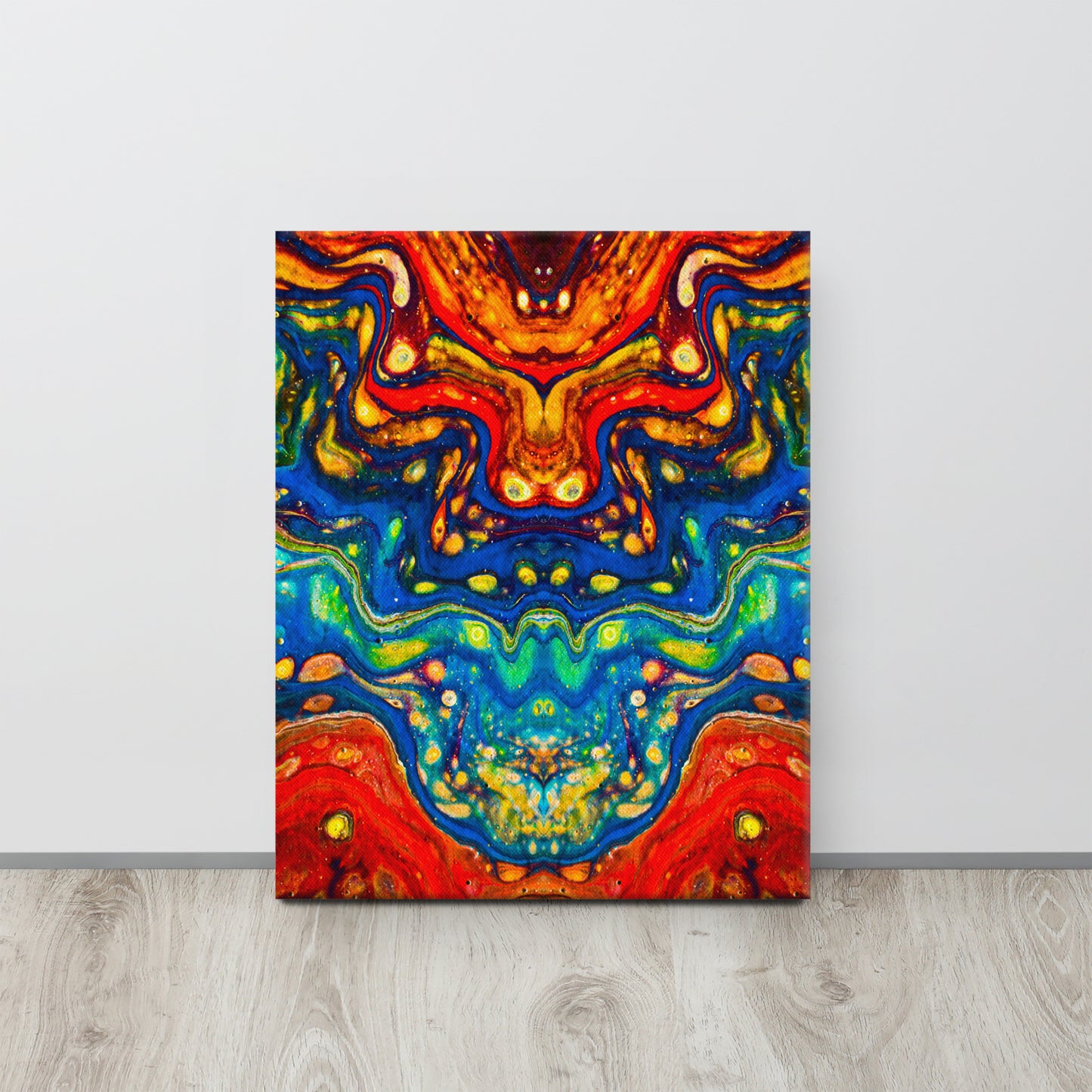 16x20 Abstract Canvas Print, Acrylic Painting Reproduction, Wall Art, Boho Living Room, Bedroom, Office, and Home Decor, Premium Canvas with Wooden Frame, Color Dragon by NightOwl Studio