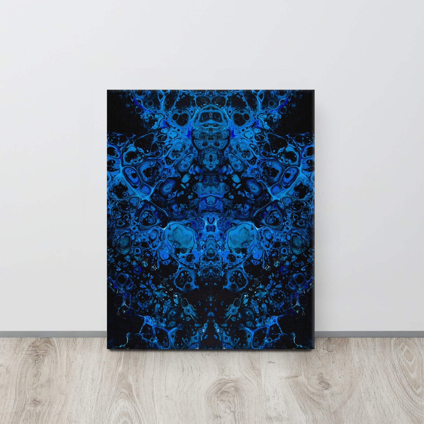 16x20 Abstract Canvas Print, Acrylic Painting Reproduction, Wall Art, Boho Living Room, Bedroom, Office, and Home Decor, Premium Canvas with Wooden Frame, Azul by NightOwl Studio