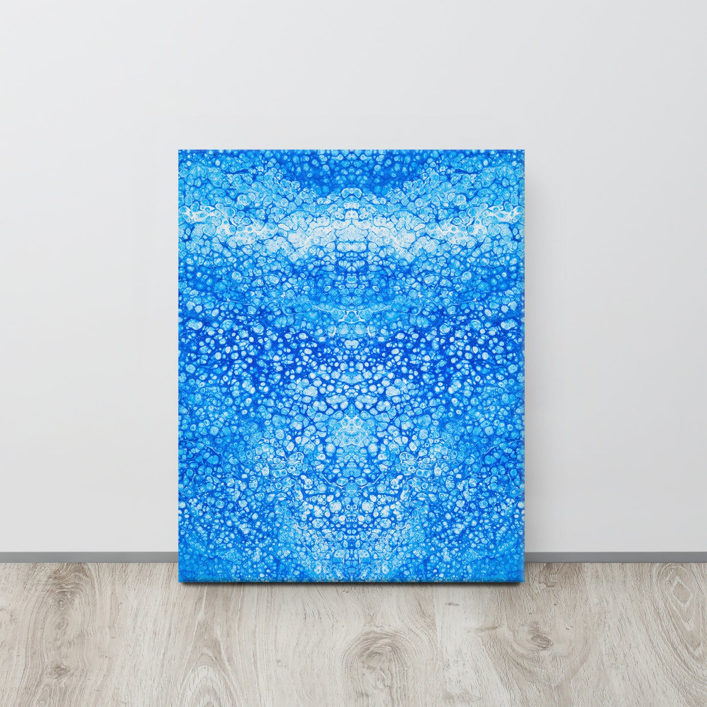 16x20 Abstract Canvas Print, Acrylic Painting Reproduction, Wall Art, Boho Living Room, Bedroom, Office, and Home Decor, Premium Canvas with Wooden Frame, Cryptic Blue by NightOwl Studio