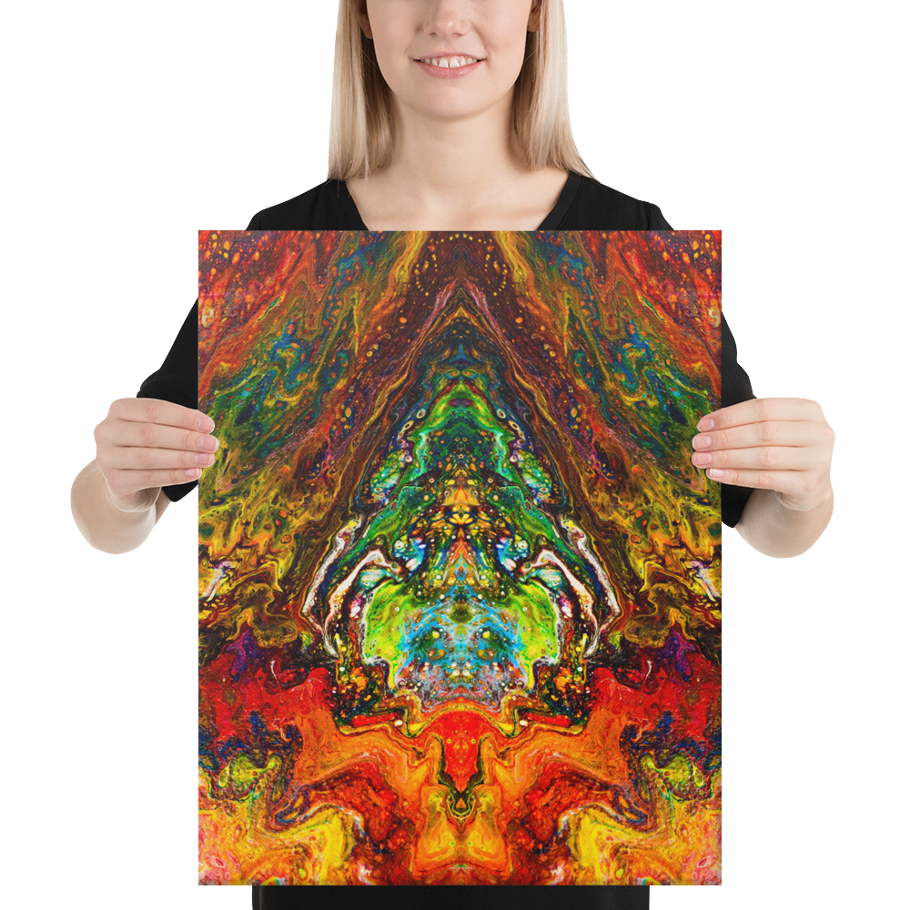 16x20 Abstract Canvas Print, Acrylic Painting Reproduction, Wall Art, Boho Living Room, Bedroom, Office, and Home Decor, Premium Canvas with Wooden Frame, Psychedelic Something by NightOwl Studio