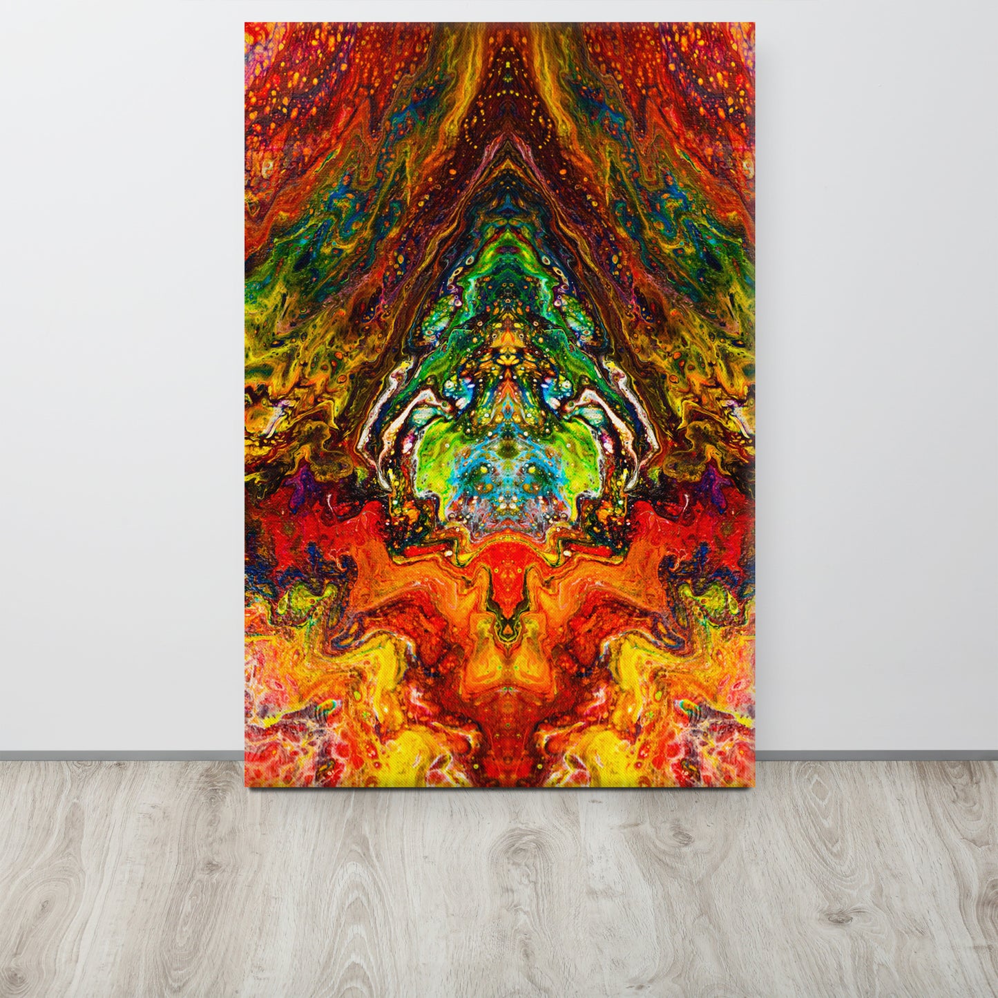 24x36 Abstract Canvas Print, Acrylic Painting Reproduction, Wall Art, Boho Living Room, Bedroom, Office, and Home Decor, Premium Canvas with Wooden Frame, Psychedelic Something by NightOwl Studio