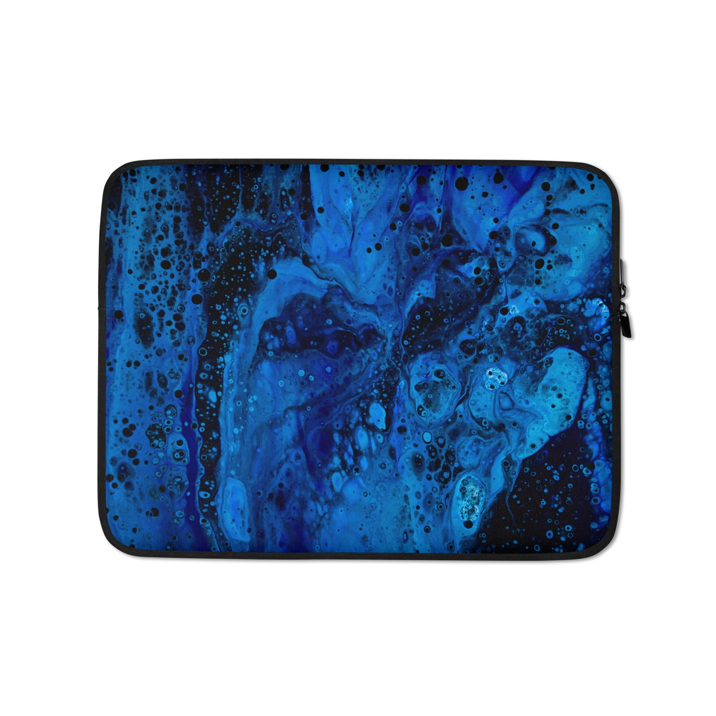 NightOwl Studio Padded Laptop Sleeve with Faux Fur Lining, 13 and 15 Inch Covers for Portable Computers and Large Tablets, Slim and Portable Neoprene for Work, Travel, or Gaming, Blue Abyss